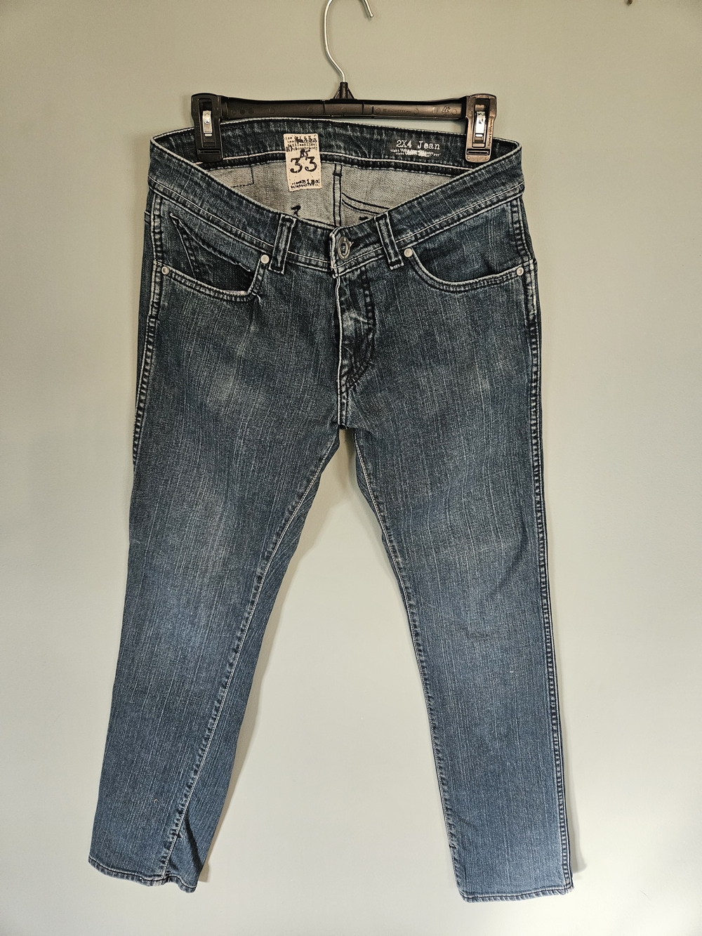Volcom Stone 2x4 Size 33 Men's Slim Indigo Blue Skatewear Jeans - 30" inseam